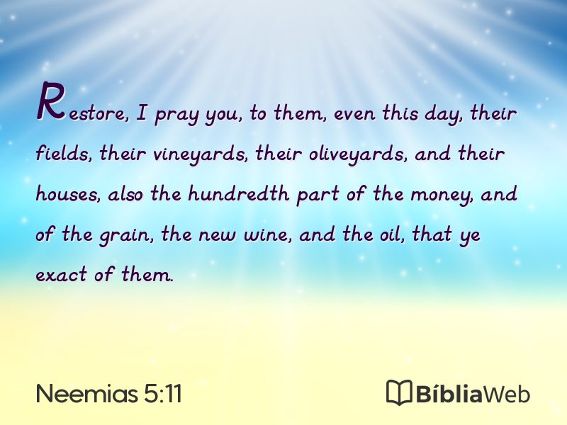Neemias 5:11 em imagem para compartilhar