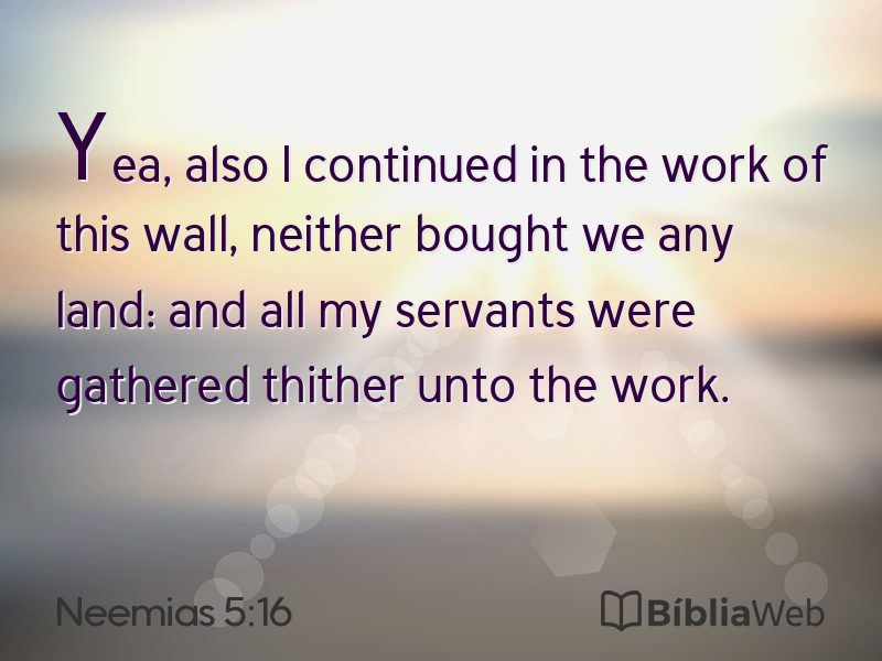 Neemias 5:16 em imagem para compartilhar