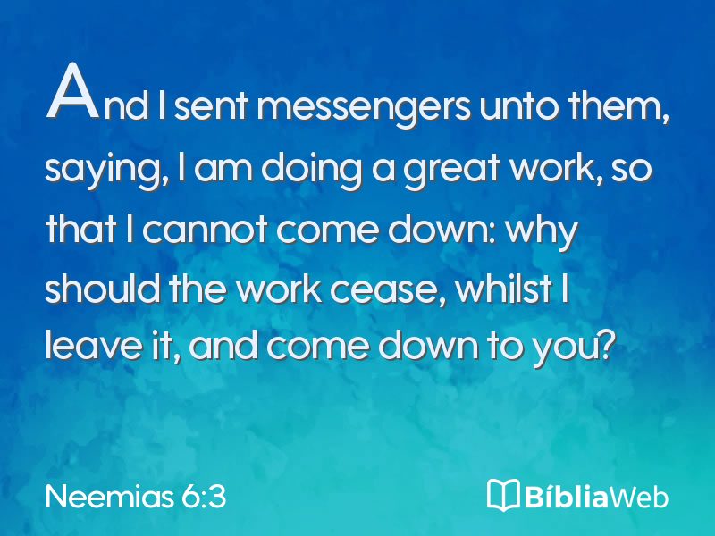 Neemias 6:3 em imagem para compartilhar