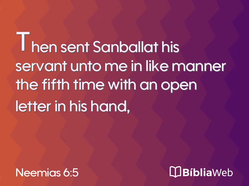 Neemias 6:5 em imagem para compartilhar