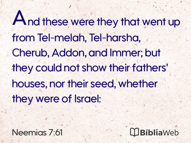Neemias 7:61 em imagem para compartilhar