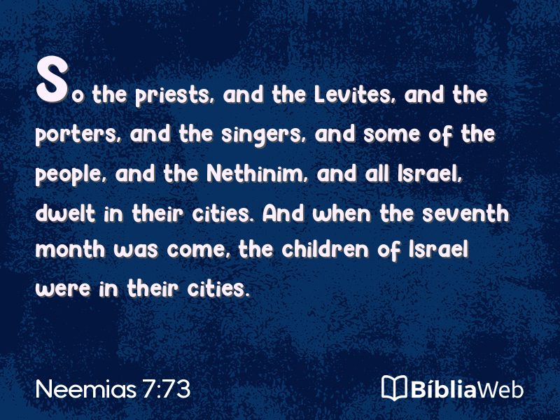 Neemias 7:73 em imagem para compartilhar