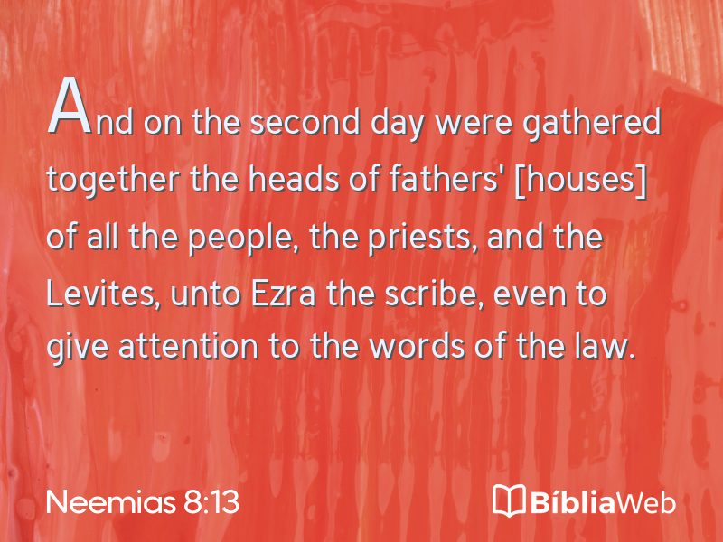 Neemias 8:13 em imagem para compartilhar