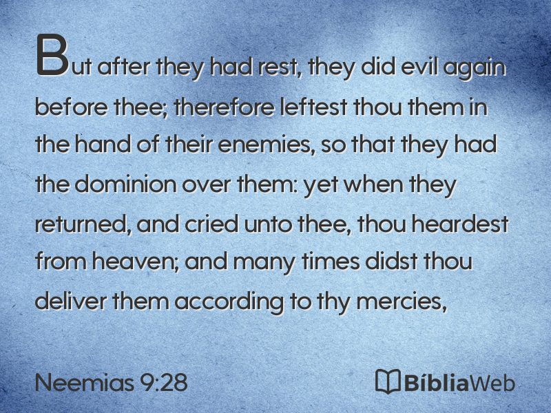 Neemias 9:28 em imagem para compartilhar