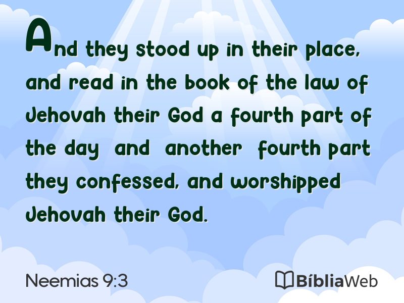 Neemias 9:3 em imagem para compartilhar