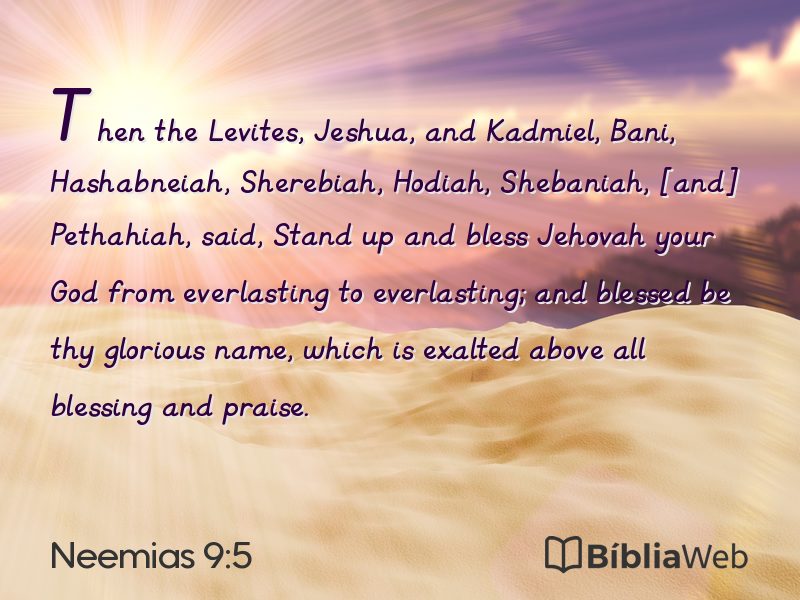 Neemias 9:5 em imagem para compartilhar