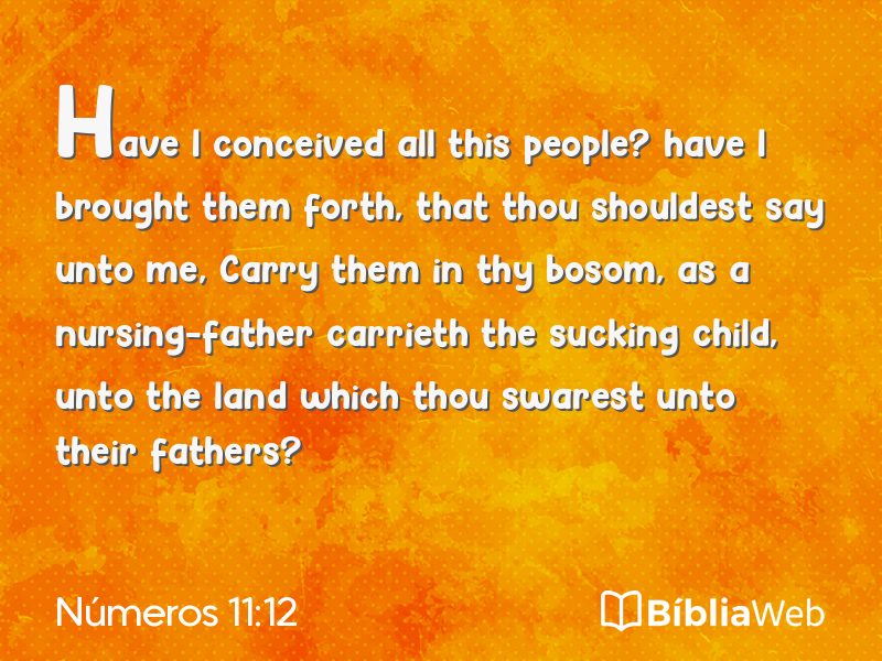 Números 11:12 em imagem para compartilhar