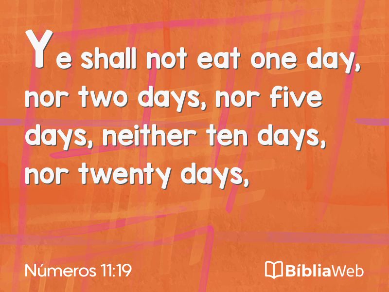 Números 11:19 em imagem para compartilhar