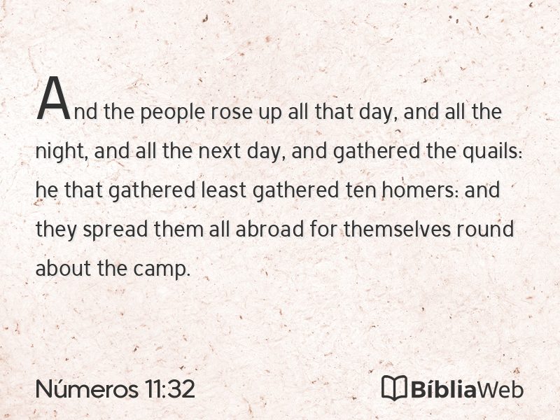 Números 11:32 em imagem para compartilhar