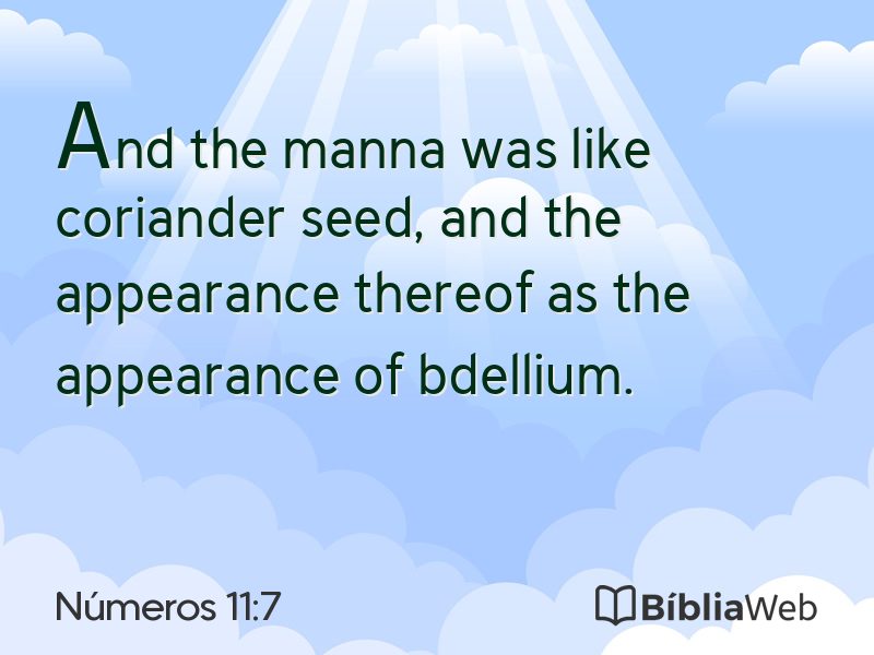 Números 11:7 em imagem para compartilhar