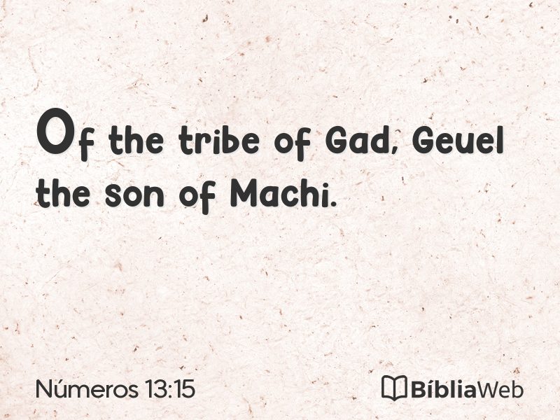 Números 13:15 em imagem para compartilhar
