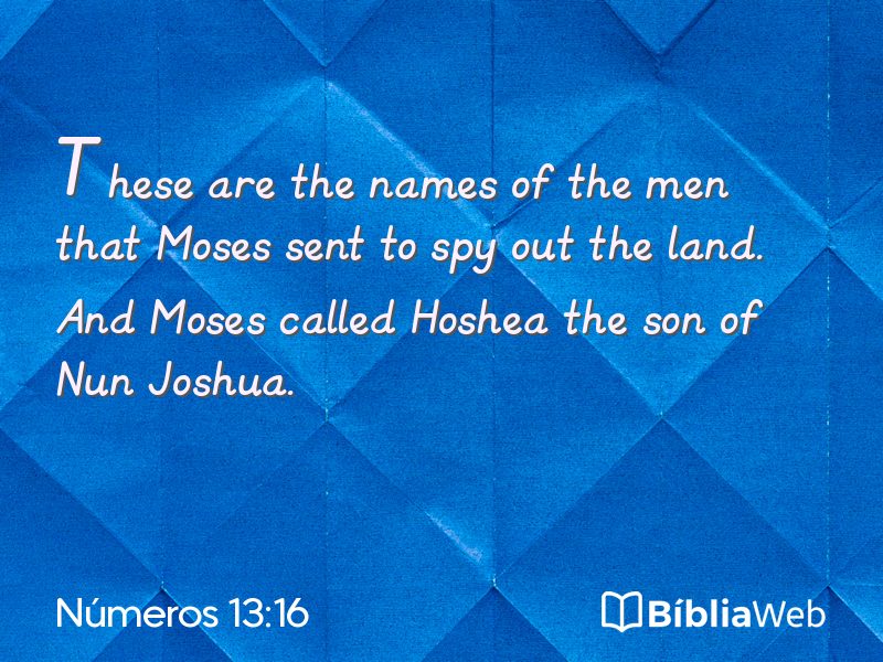 Números 13:16 em imagem para compartilhar
