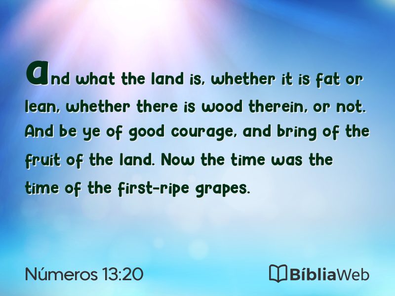 Números 13:20 em imagem para compartilhar