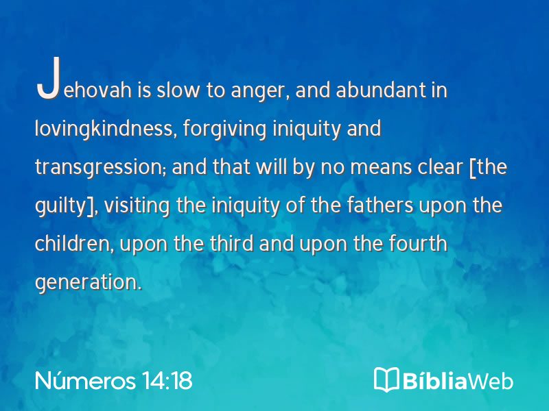 Números 14:18 em imagem para compartilhar