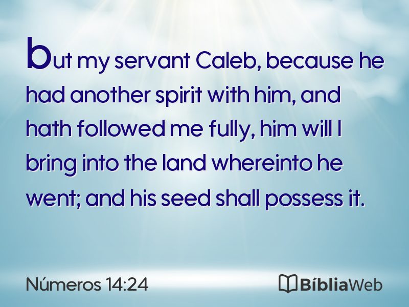 Números 14:24 em imagem para compartilhar