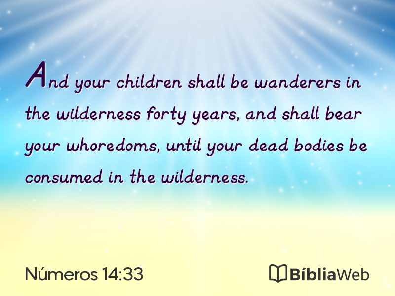 Números 14:33 em imagem para compartilhar