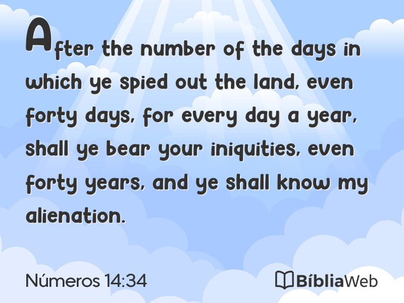 Números 14:34 em imagem para compartilhar