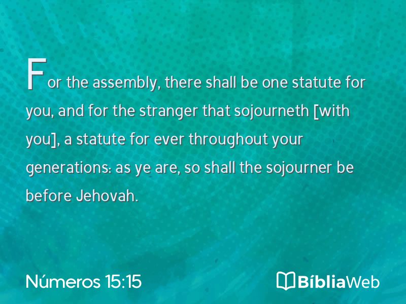Números 15:15 em imagem para compartilhar