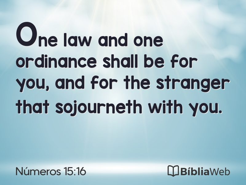 Números 15:16 em imagem para compartilhar