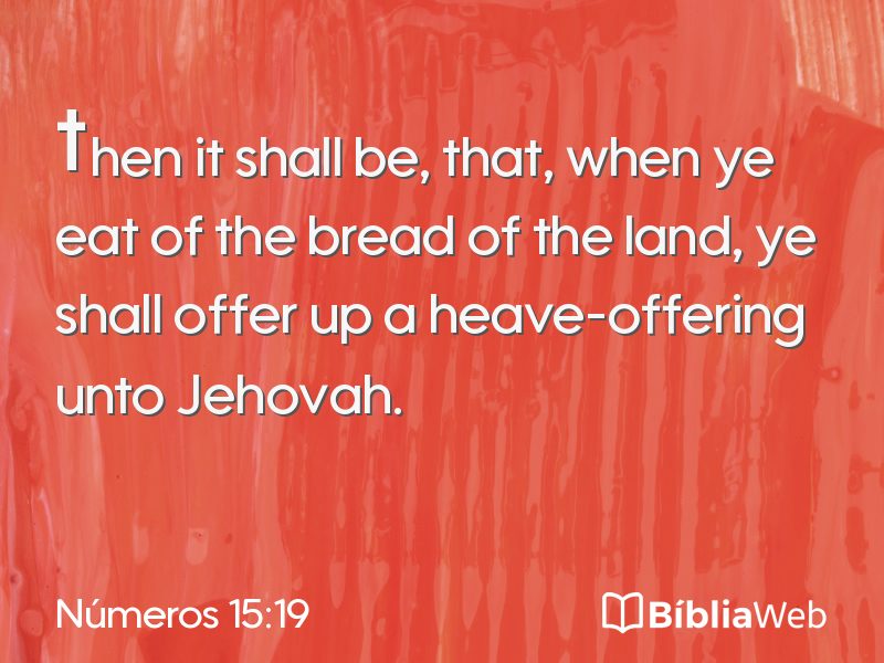 Números 15:19 em imagem para compartilhar