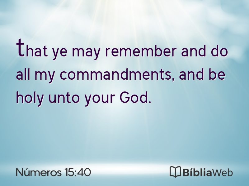 Números 15:40 em imagem para compartilhar