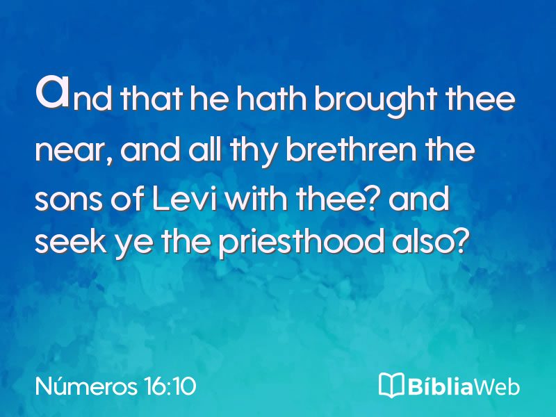 Números 16:10 em imagem para compartilhar