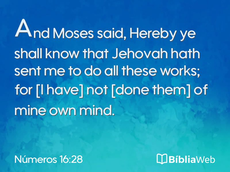 Números 16:28 em imagem para compartilhar