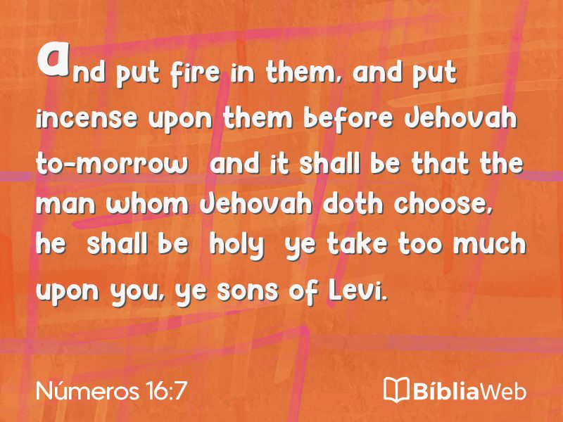 Números 16:7 em imagem para compartilhar