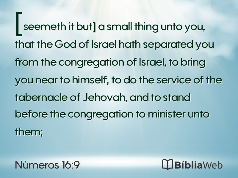 Números 16:9 em imagem para compartilhar