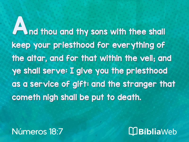 Números 18:7 em imagem para compartilhar