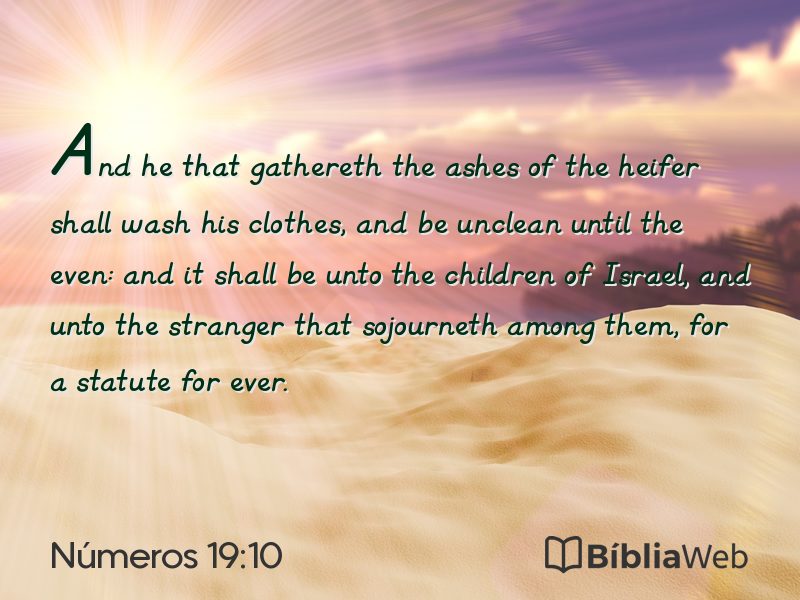 Números 19:10 em imagem para compartilhar