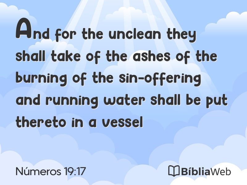 Números 19:17 em imagem para compartilhar