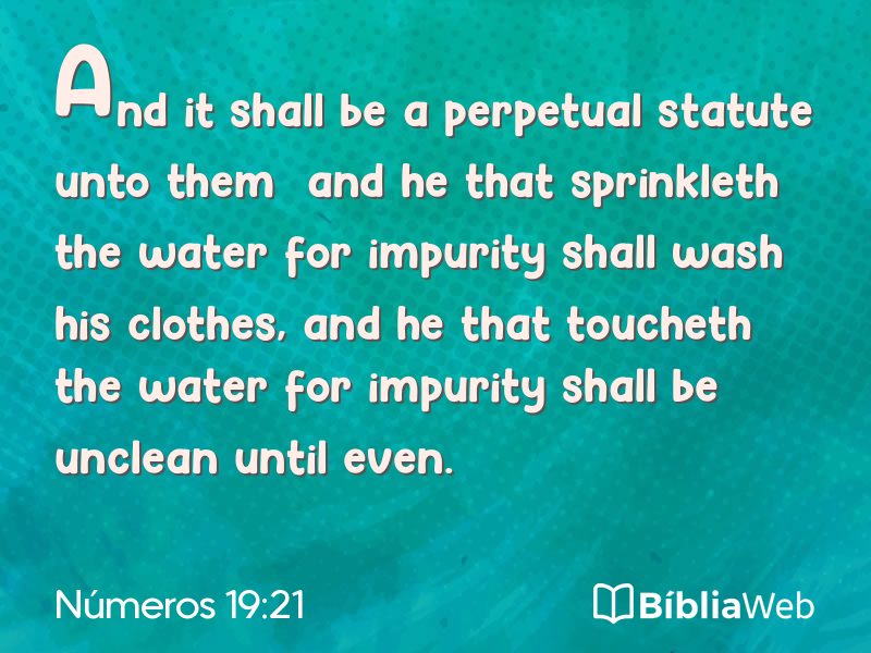 Números 19:21 em imagem para compartilhar