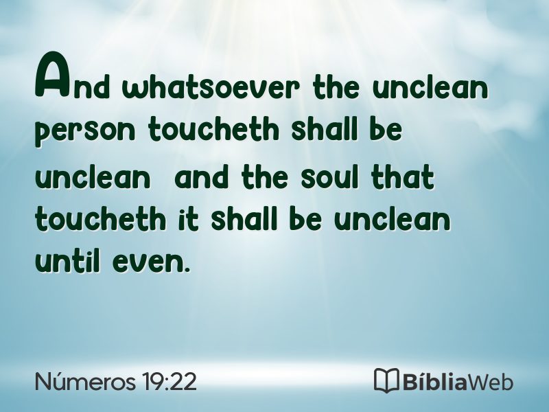 Números 19:22 em imagem para compartilhar
