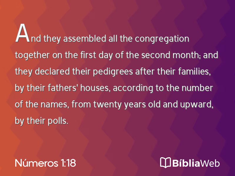 Números 1:18 em imagem para compartilhar