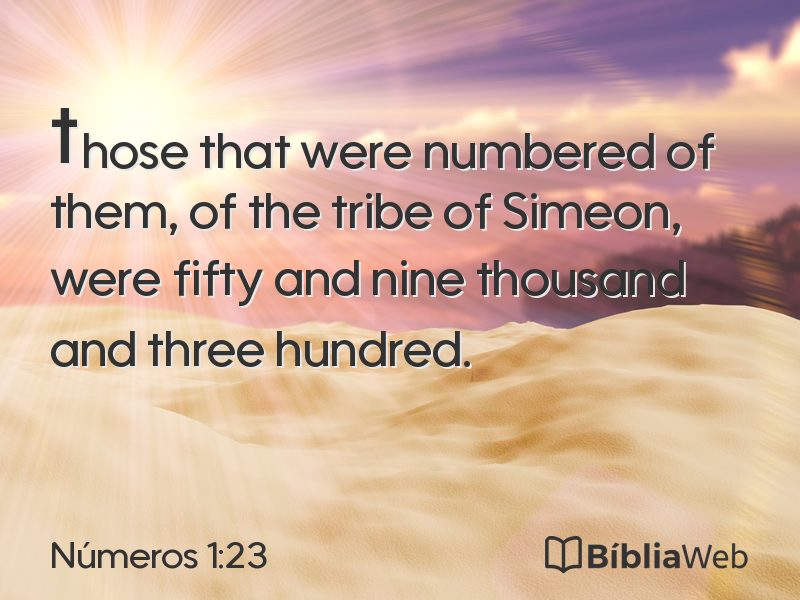 Números 1:23 em imagem para compartilhar