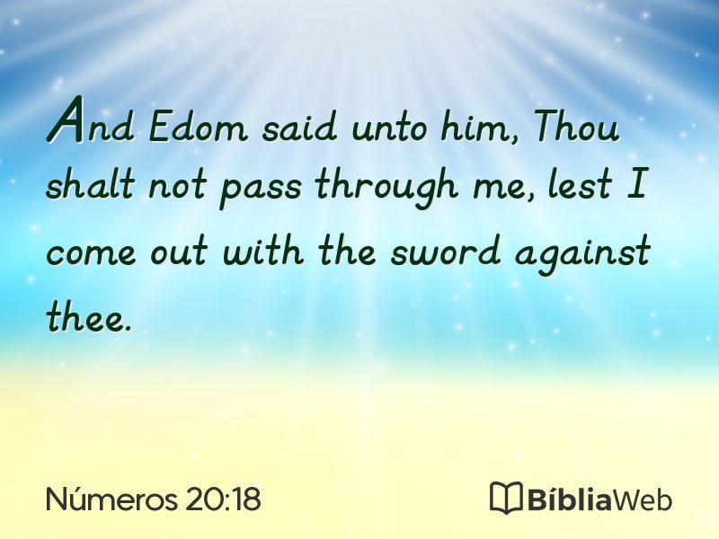 Números 20:18 em imagem para compartilhar