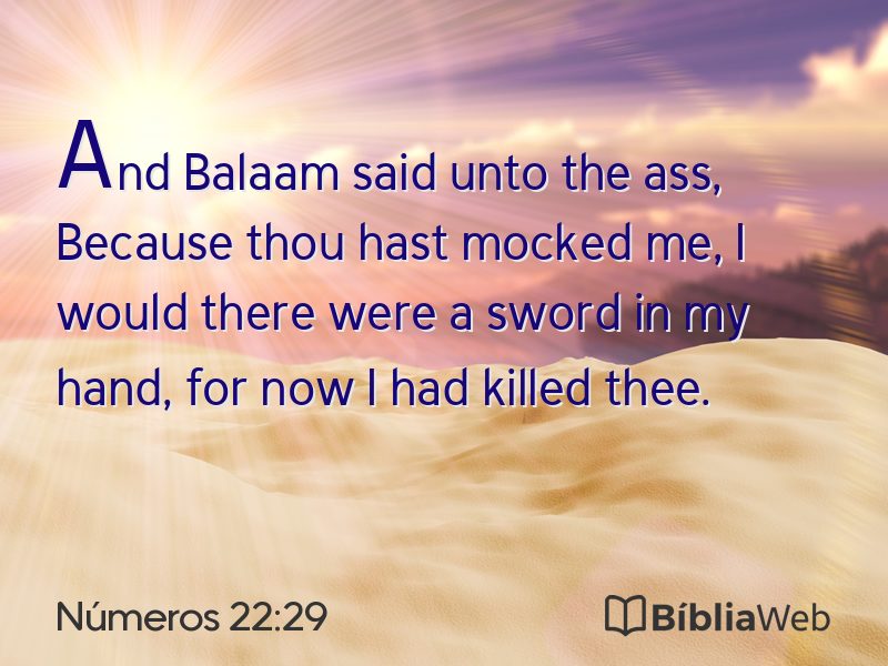 Números 22:29 em imagem para compartilhar