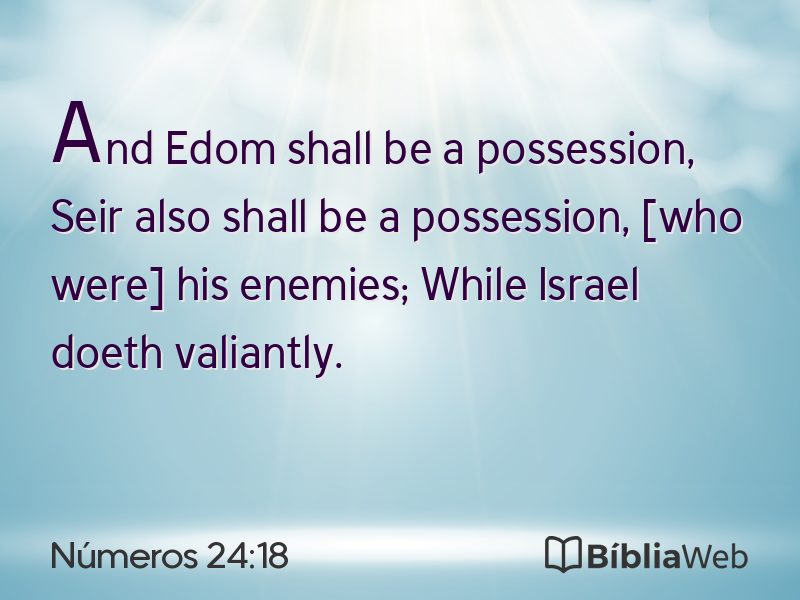 Números 24:18 em imagem para compartilhar