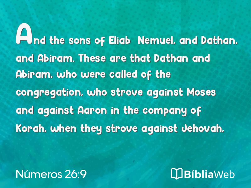 Números 26:9 em imagem para compartilhar