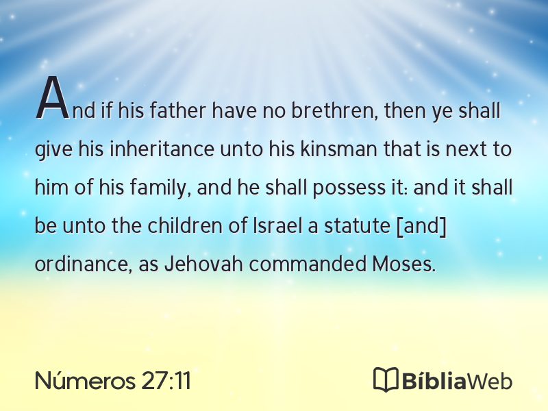 Números 27:11 em imagem para compartilhar