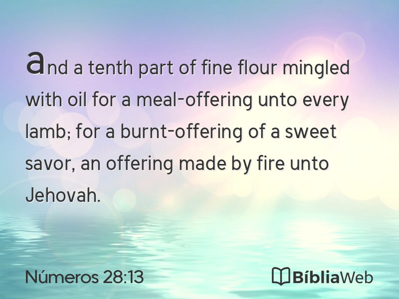Números 28:13 em imagem para compartilhar