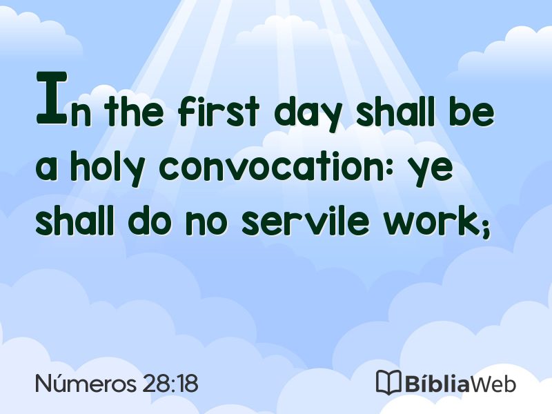 Números 28:18 em imagem para compartilhar