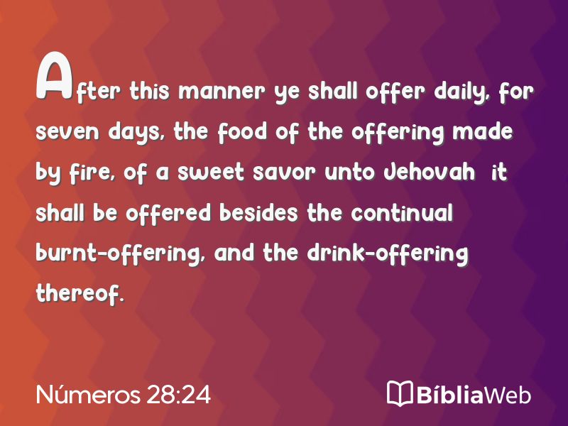 Números 28:24 em imagem para compartilhar