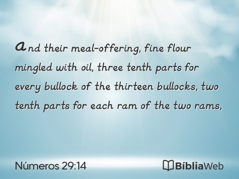 Números 29:14 em imagem para compartilhar