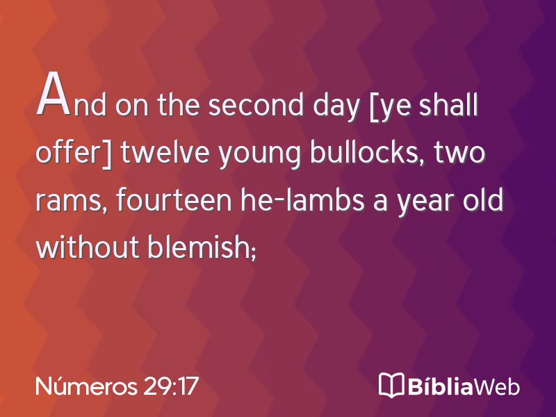 Números 29:17 em imagem para compartilhar