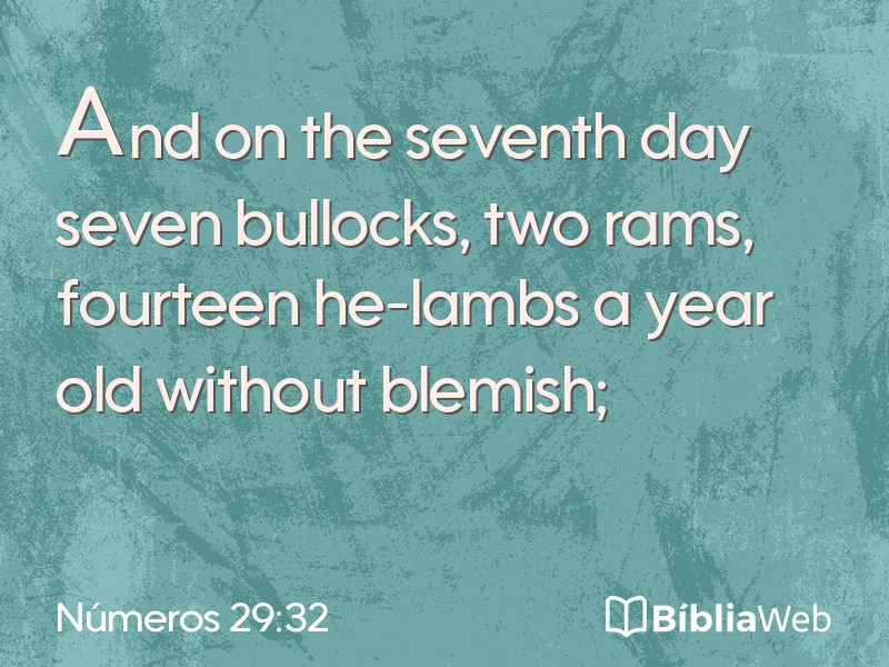 Números 29:32 em imagem para compartilhar