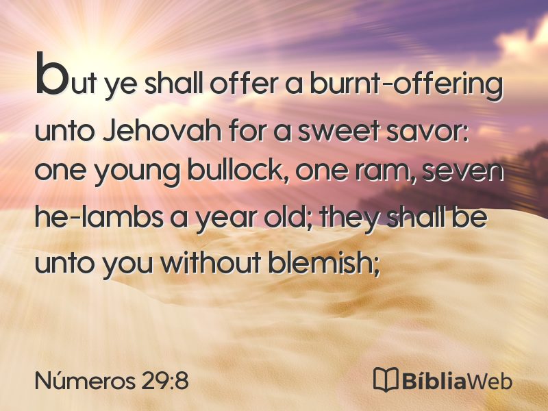 Números 29:8 em imagem para compartilhar