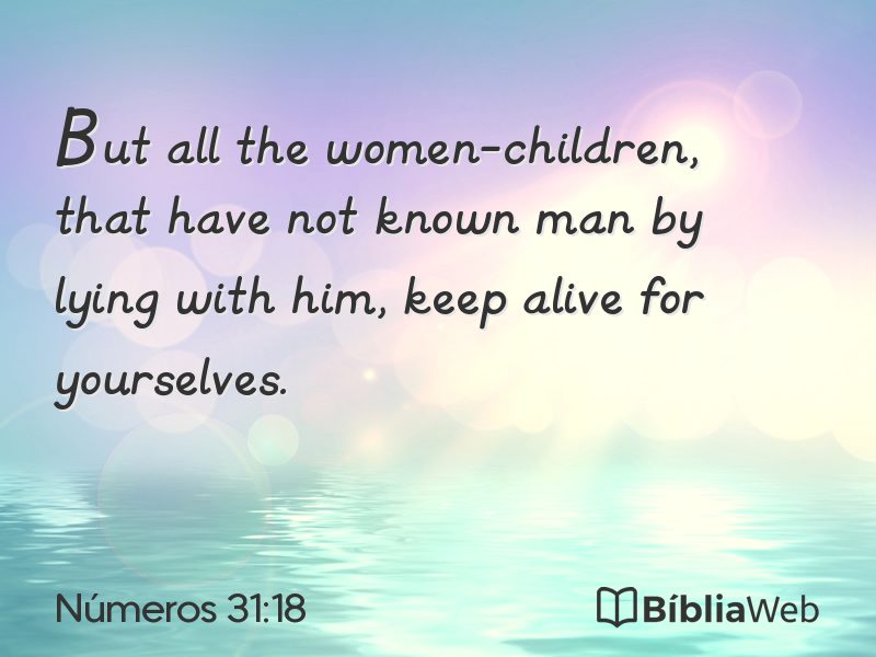 Números 31:18 em imagem para compartilhar