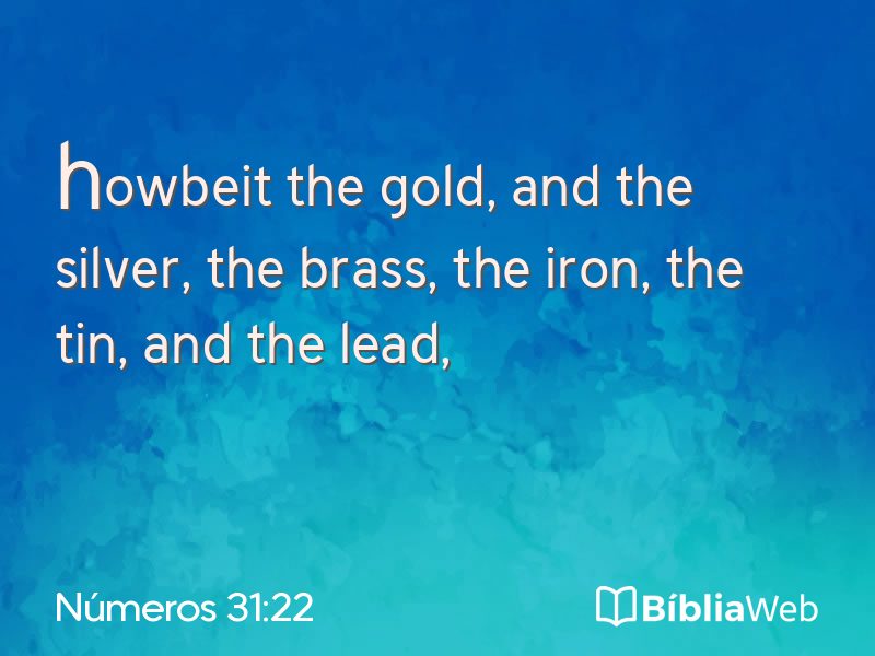 Números 31:22 em imagem para compartilhar